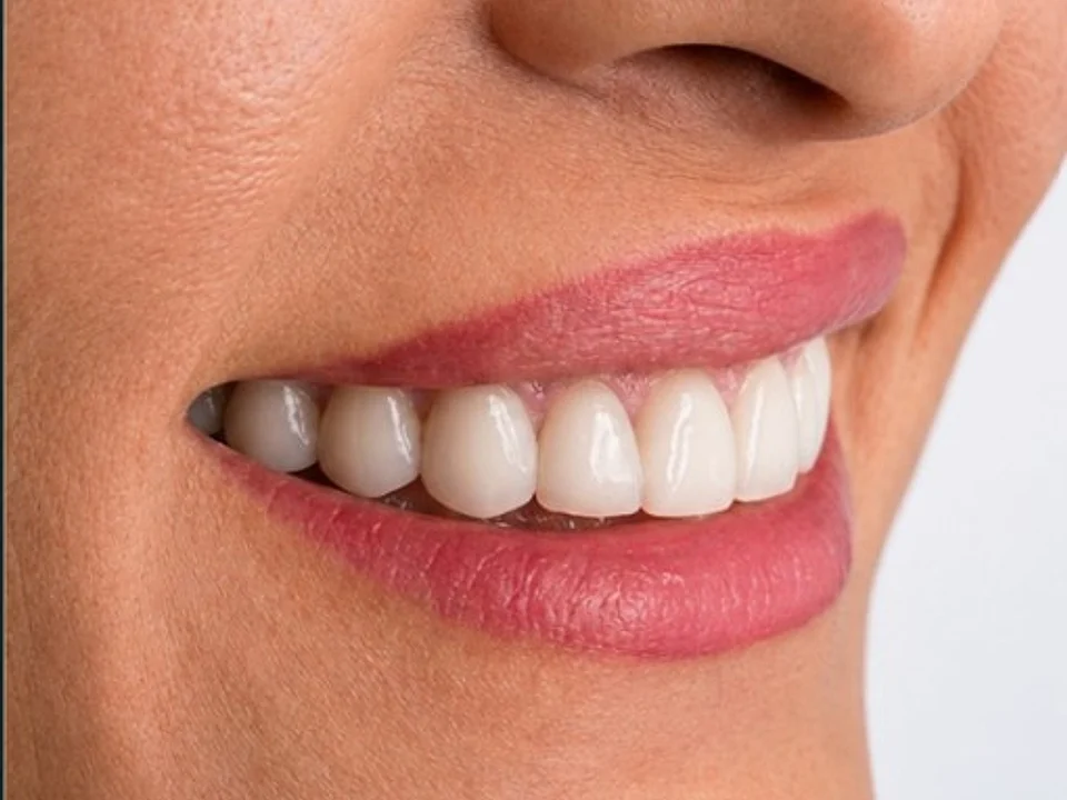 Missing tooth restored — profile smile — after