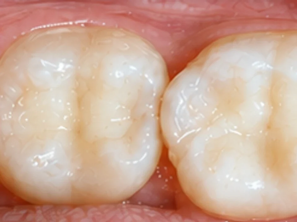 Metal amalgam fillings replaced with tooth-coloured restorations — after