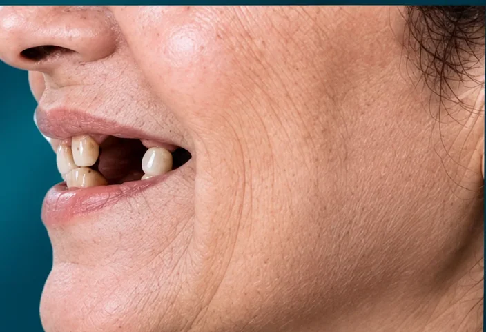 Profile before and after implants — before