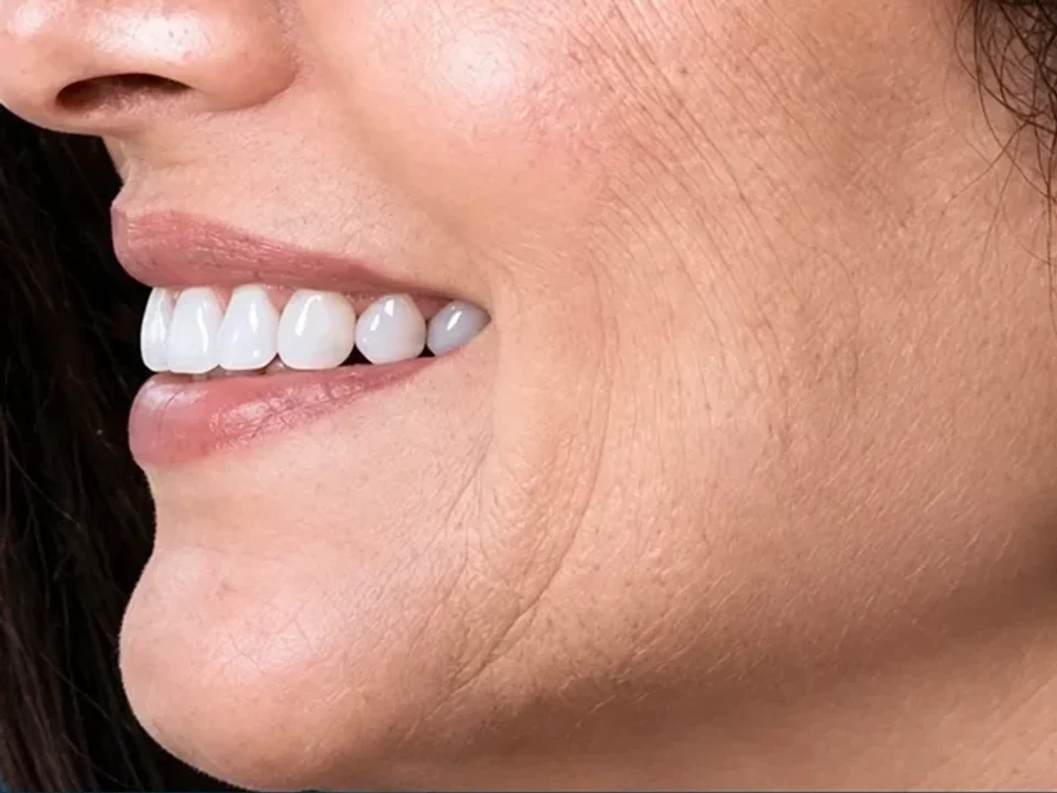 Profile before and after implants — after