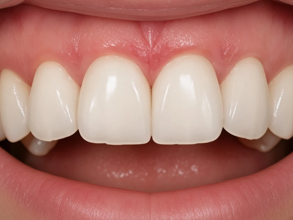 Decayed or damaged teeth restored with durable crowns — after