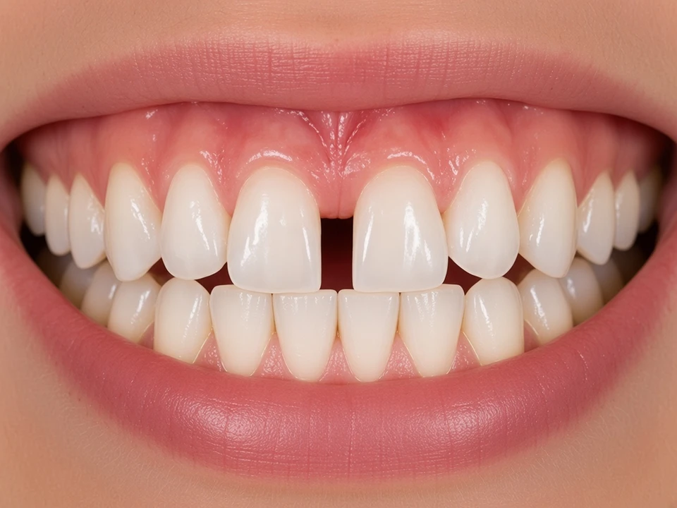 Gaps between teeth closed for a perfect smile — before