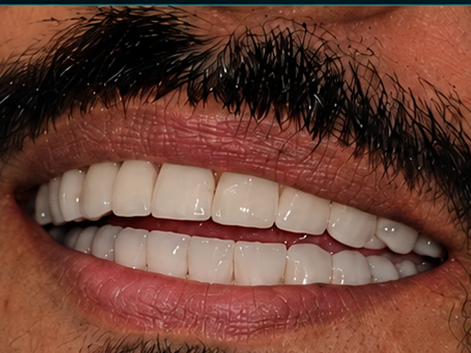 Missing teeth replaced with same-day implants — after