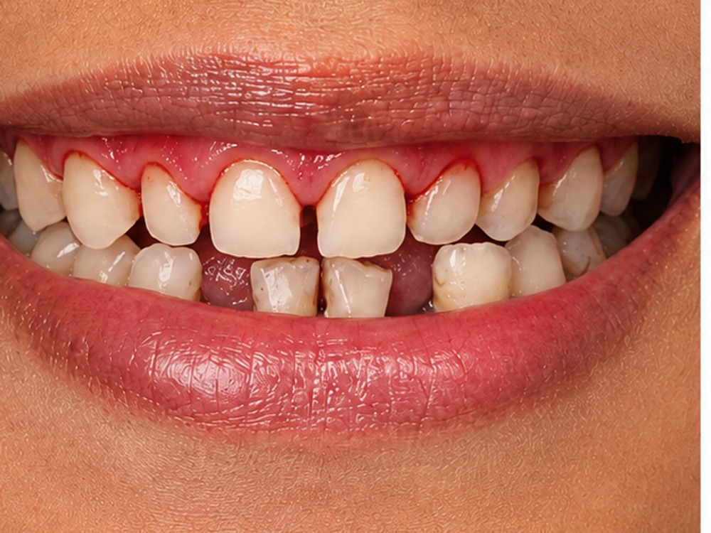 Gummy smile before treatment at The QDC